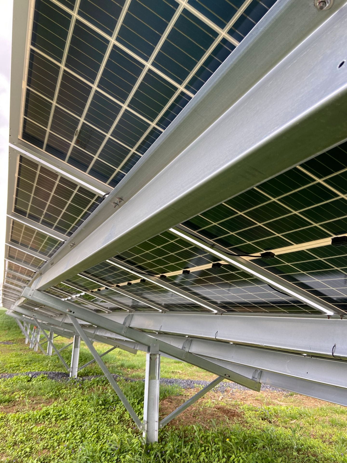 A bifacial panel generates electricity from both the upper and lower faces. Credit: Penn State MCOR